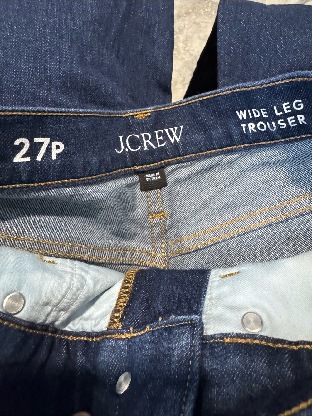 J. Crew Dark Indigo Wide-Leg Denim Jeans - Picture 2 of 6